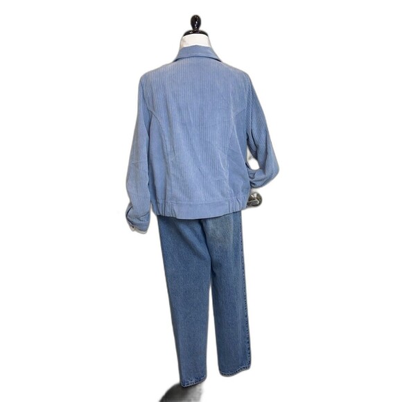 Alfred Dunner women’s zip up corduroy jacket Light Blue size 14 - Picture 2 of 12